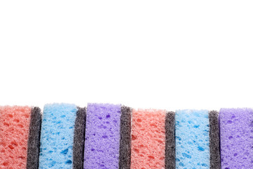 scouring pads , cleaning items in several colors