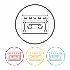 music tape line icon