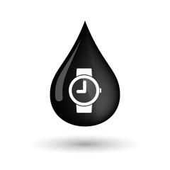 Vector oil drop icon with a wrist watch