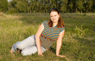 woman in grass