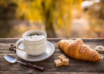 Croissant and coffee