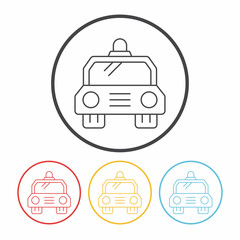 police car line icon