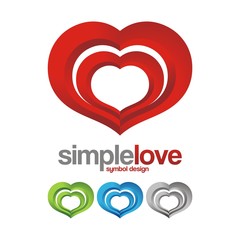 Simple Love Heart Creative Logo Symbol Design