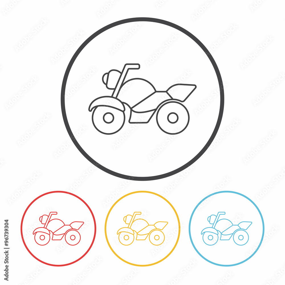 Sticker mortocycle line icon