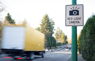 the image of red light camera sign