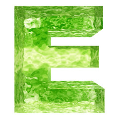 Conceptual 3D green water or ice font part of set or collection isolated