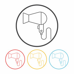 Fototapeta premium Hair dryer line icon