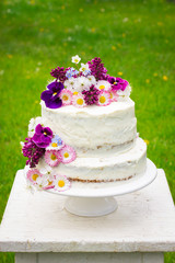 naked wedding cake
