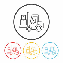 logistics truck line icon