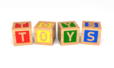 Toys Alphabet Blocks. Isolated on White. 3D Rendering