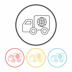 logistics truck line icon