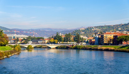 Obraz premium The Adige river in Verona - Italy