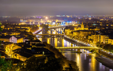 Fototapeta na wymiar View of the river Adige in Verona - Italy
