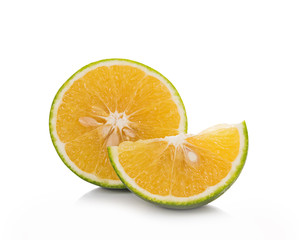 Tangerine on white background