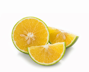 Tangerine on white background