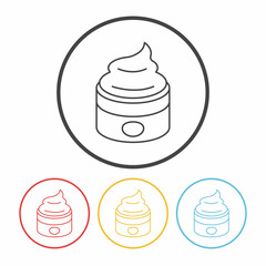 cosmetic bottles line icon