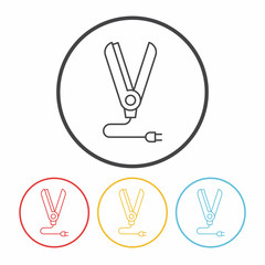 Hair curlers line icon