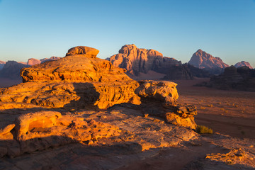 Naklejka premium Sunrise in Wadi Rum