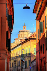 Street in the historic centre of Ferrara - Italy