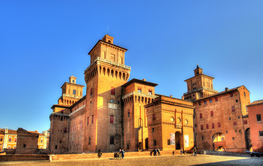 Castello Estense or castello di San Michele in Ferrara - Italy - obrazy, fototapety, plakaty