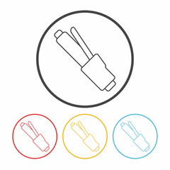 Hair curlers line icon