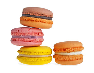 Colorful macaroon isolated on white background
