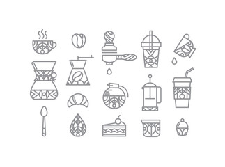 Set coffee icons