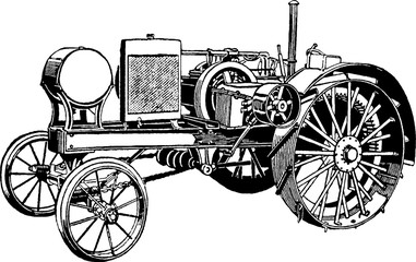 Vintage drawing tractor