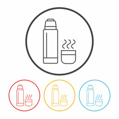 water bottle line icon