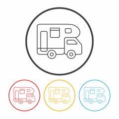 Camper van line icon