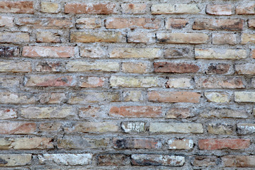 Old vintage brick wall as background