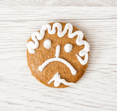 Gingerbread Unhappy Face, Christmas Symbol