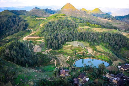 Amazing mountain landscape in Dong Van karst plateau global geological park, Hagiang, Vietnam