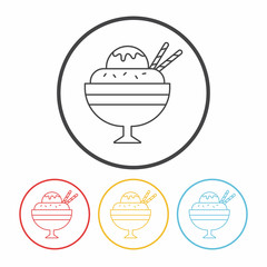 dessert ice cream line icon