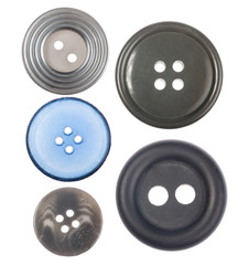 set of five buttons isolated on white