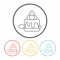 dessert cake line icon