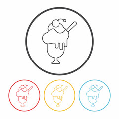 dessert ice cream line icon
