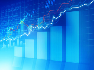 Stock market graphs, business chart