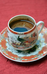 Turkish coffee in a chinesse pot