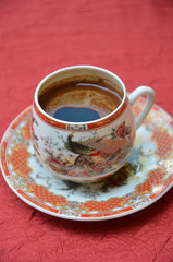 Turkish coffee in a chinesse pot