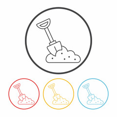 gardening shovel line icon