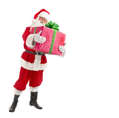 Santa - Claus looks Intently Through his Glasses Directly at the