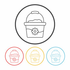 water bucket line icon