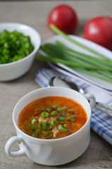 tomato soup with rice and meat