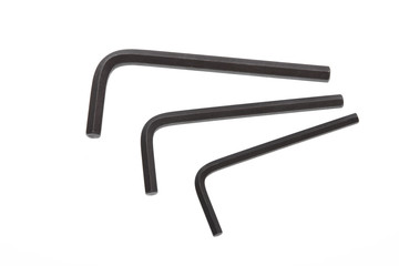 Inbusschlüssel-Sechskantschlüssel auf weißen Hintergrund