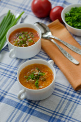 tomato soup with rice and meat