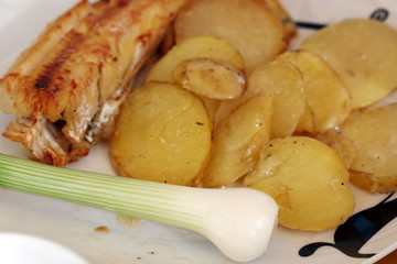 cooked and oily  golden yellow french fried potatoes 