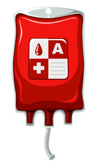 Blood type A in medical bag