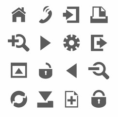 Internet and Toolbar icons, monochrome. 