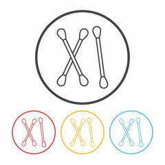 Cotton swabs line icon